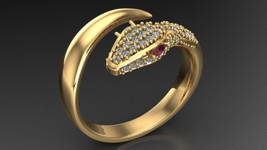 serpente anel ouro prata moda brilhando Casamento noivado diamante gema jóia brilhante joalheria adolescente presente mar pingente namorados marquês argolas 3d print model - Mito3D