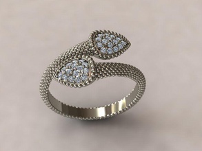 snake ring jewelry gold stones scales finger rings 3d print model - Mito3D