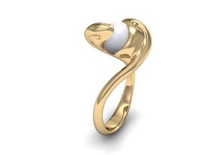 serpent bague bijoux or argent imprimable perl anneaux 3d print model - Mito3D