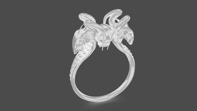 snake ring jewelry fashion gold rings 3d print model - Mito3D