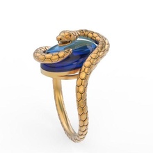 schlange ring silber gold drucken oval druckbar diamant schmuck engagement hochzeit brillant mode schönheit sterling juwel ringe zoo tier 3d print model - Mito3D