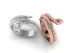 serpent bague bijoux argent or imprimable collier luxe impression marque diamant platine anneaux brillant mode supplément pendaison gemme 3d print model - Mito3D