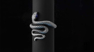 schlange ring edelsteine wachs schmuck bio luxus design druckbar drucken juwel reptil silber mode ringe 3d print model - Mito3D