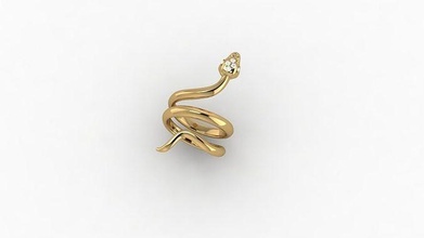 serpent bague or brillant art mariage luxe bijoux conception argent imprimable diamant engagem moderne platine engagement anneaux 3d print model - Mito3D