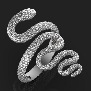 snake ring silver print printable gold zoo diamond gem forest tree white wedding jewel jewelry rings fashion nature rope 3d print model - Mito3D