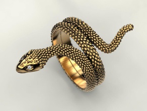 snake ring jewelry print 3dprinted jewellery printable rings design jewel golden fashion printing gold prototyping silver biker 3d print model - Mito3D
