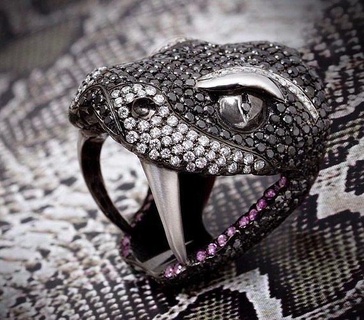 serpente anel diamante delicado pequeno joalheria quilate imprimível jóia prata ouro platina brilhante esterlina EUA volta pele Projeto animais argolas 3d print model - Mito3D