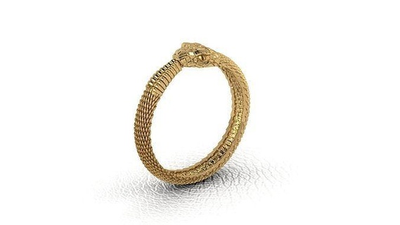 serpiente anillo oro joyería joya platino lujo anillos accesorio Moda plata animal sello ouroboros 3d print model - Mito3D