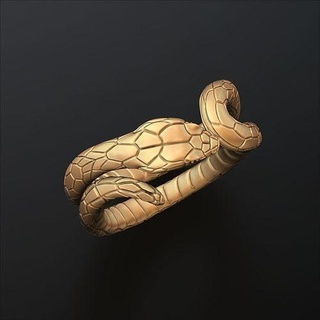 serpiente anillo víbora cobra veneno venenoso reptil escamas pitones anaconda pitón Pytho gratis colgante pendiente sello kobra oro joyería joya plata anillos 3d print model - Mito3D