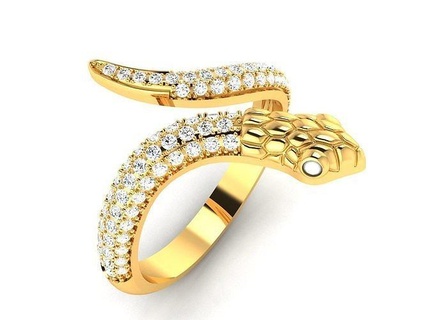 snake ring jewelry sterling wedding engagement jewellery jewel printable solitaire gold diamond rings luxury precious platinum animal raptile fashion 3d print model - Mito3D