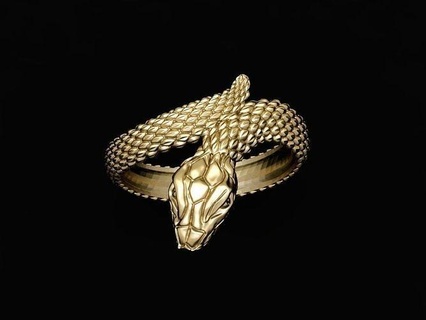 serpiente anillo joyería oro Moda joya anillos 3d print model - Mito3D