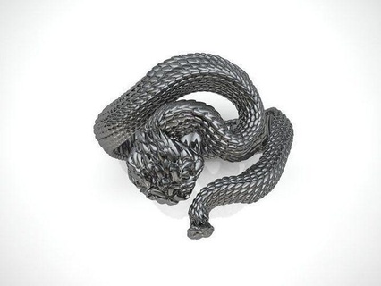 serpente squillare anelli oro gioielleria stampabile argento animale moda 3d print model - Mito3D
