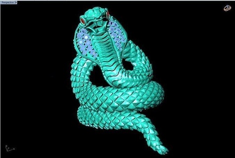 serpente anel covarde cobra arte réptil animal Projeto imprimível disjuntar caverna joalheria argolas 3d print model - Mito3D