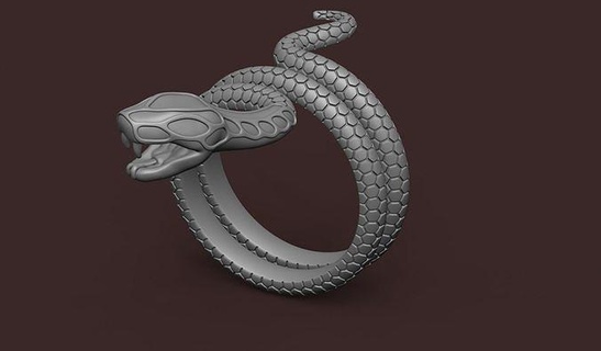 serpente squillare oro argento 3dmodel 3dprinter gioielleria anelli 3d print model - Mito3D