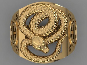 snake ring jewelry gold animal rings 3d print model - Mito3D
