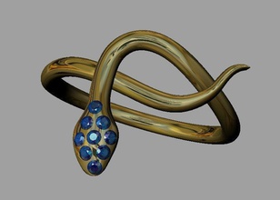 snake ring jewelry jewellery diamond silver gold gem printable 3dprint fahion rings 3d print model - Mito3D