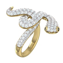snake ring jewelry diamond jewellery printable gold engagement brilliant fashion beauty sapphire gem apparel black rings 3d print model - Mito3D