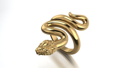 snake ring 1903 gold jewelry printable silver fashion platinum organic rings 3d print model - Mito3D