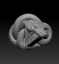 snake ring 2 jewelry gold silver rings 3d print model - Mito3D