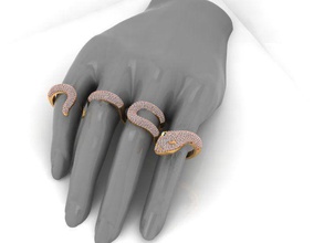 snake ring 4x jewelry jewellry 2018 gold rings 3d print model - Mito3D