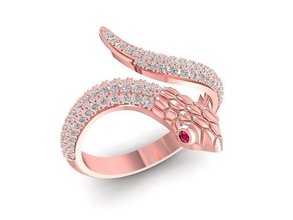 serpente squillare 891 gioielleria moda accessori oro diamante donna donne design anelli 3d print model - Mito3D