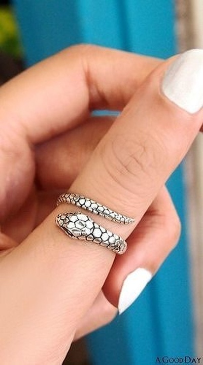 snake ring free size women freesize gold jewelry sivel diamond trend girl earring tiffiny rings 3d print model - Mito3D