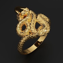serpiente anillo r 003 joya joyería serpenteante anillos oro plateado 3d print model - Mito3D