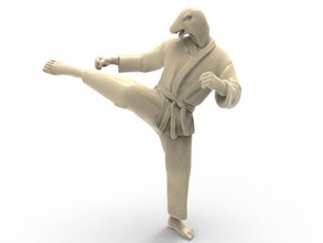 snake roundhouse kick art karate action figure actionfigure character martial super hero human hybird fight toy toys print printable statue punch sculptures 3d print model - Mito3D