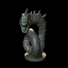 yılan heykel sanat basilisk summon İblis su karakter yüksek heykeller 3d print model - Mito3D