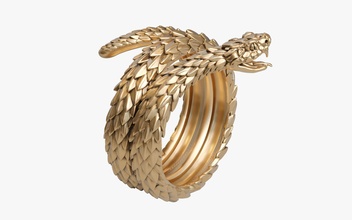 serpente vipera squillare gioielleria oro stampabile fantastico mostro argento creatura fantasia gioiello bilancia anelli 3d print model - Mito3D