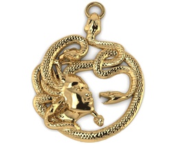 snake woman necklaces pendant 3d print model jewelry gold jewel jewellery girl silver 3d print model - Mito3D