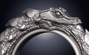 snakering oroboro ring jewelry silver printable wedding engagement fashion brilliant snake beauty 3d jewellry rings cool epic platinum sterling 3d print model - Mito3D