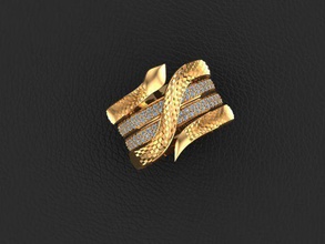 snakering gold snake ring diamonds nice nicering fashion printable multiring jewel silver engagem jewellery engagement diamond beauty jewelry goldsnake rings 3d print model - Mito3D