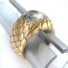 piel serpiente anillo escala joyería joya anillos 3d print model - Mito3D