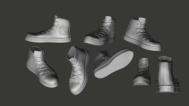 sneaker scarpa in stampante piede calzature classico suola moda lacci delle scarpe capi abbigliamento miniatura scultura 3d print model - Mito3D