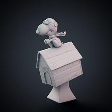 snoopy - 3d print model comic peanuts pilot dog animal statue charlie brown games toys 3d print model - Mito3D