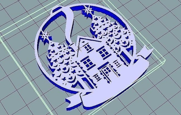 snow globe christmas ornament navidad adorno house decor 3d print model - Mito3D