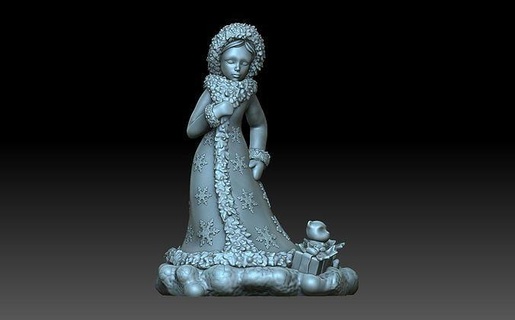 snow maiden figurine figure statue christmas winter newyear year snowmaiden woman decor art sculptures 3d print model - Mito3D