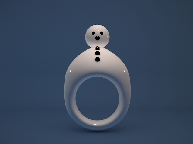 uomo di neve anello gioielli snoman carattere umana abbigliamento natale la stampa pupazzo anelli 3D print model - Mito3D
