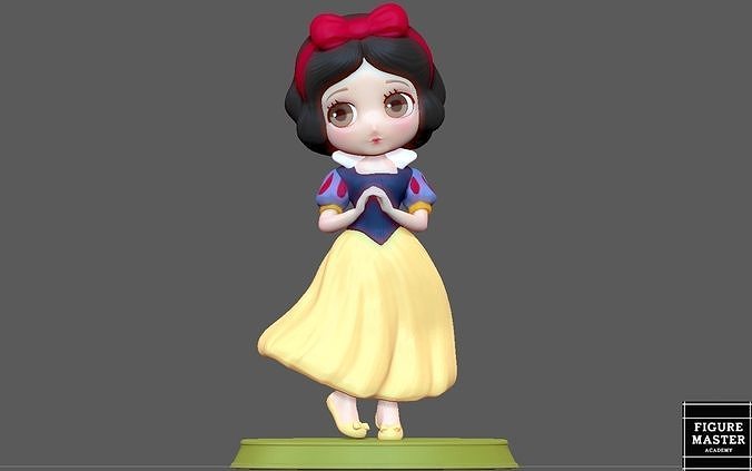 neve bianca carina disney Principessa carattere ragazza anime womanstatue 3d Stampa arte sculture 3D print model - Mito3D