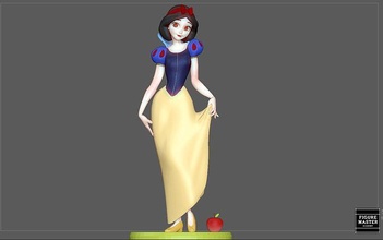 snow blanco disney princesa personaje lindo niña anime mujer estatua 3d impresión modelo arte esculturas 3d print model - Mito3D