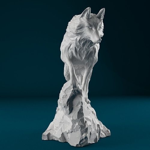 snow wolf print animal arctic nature wild glacier beast art sculptures creature antarctica iceberg figurine werewolf statue 3D print model - Mito3D