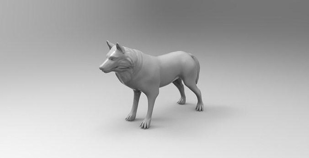 Schnee Wolf kalt aggressiv Tier Haar Scharf Krallen Kunst Skulpturen 3d print model - Mito3D