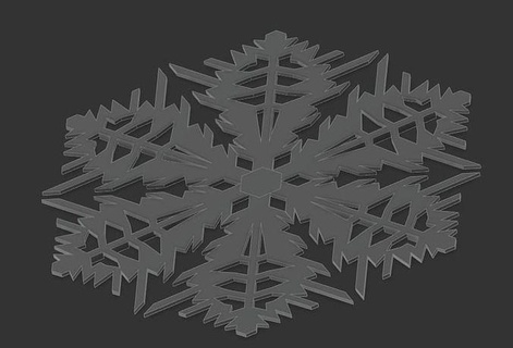 flocon neige 3d 3dprinter hiver glace Noël neigeux imprimable impression art décoration 3d print model - Mito3D