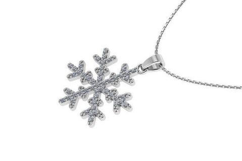 snowflake jewelry silver gold printable bulgari zero earring necklace pendant luxury print jewellery brand diamond rings snow winter ring bracelet necklaces 3d print model - Mito3D