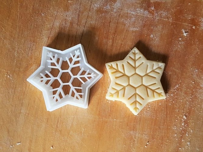 snowflake cookie cutter snow flake winter protonik cookies christmas xmas biscuit gingerbread baked bakery baking kitchen dining house 3D print model - Mito3D