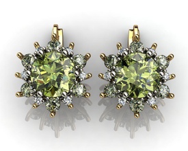 Schneeflocke Diamant-Ohrringe Schmuck gold diamond Edelstein emerald ruby Saphir amethyst Ohrringe 3d print model - Mito3D