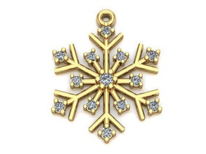 snowflake necklaces jewelry jewellery gold silver platinum diamond brilliant gem gemstone ring earring pendant bracelet brooches pandora charm printable 3dmax solitaire design pendants 3d print model - Mito3D