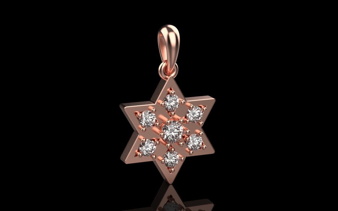 flocon neige pendentif or bijoux luxe précieux noël gemme pendentifs rose argent platine étoile collier bracelet mode bague sterling imprimable brillant 3D print model - Mito3D