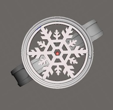 snowflake ring jewelry decor christmas ornament decorwinter snow xmas flake freeze holiday newyear house rings 3d print model - Mito3D